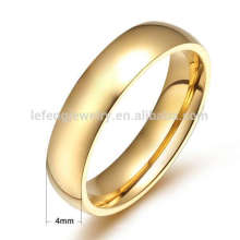 Anel liso da faixa do ouro de aço inoxidável, alianças de casamento lisas do ouro